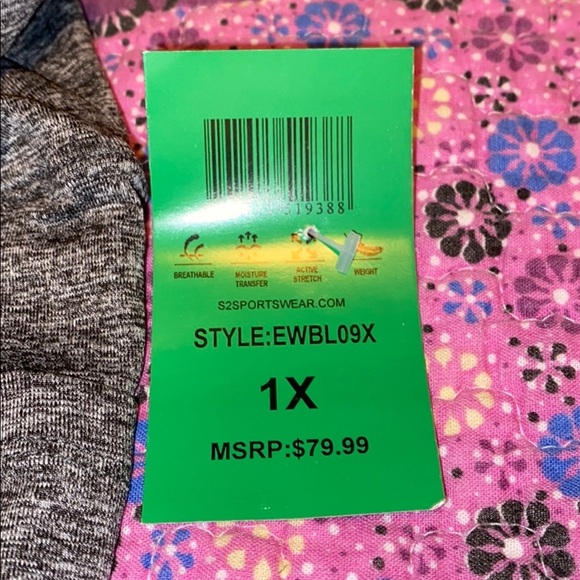 Active wear leggings heather grey 1X - Picture 7 of 7